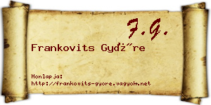 Frankovits Györe névjegykártya